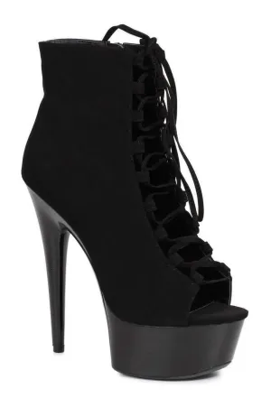 609-REVERSE Ankle Boots  | Black Velvet