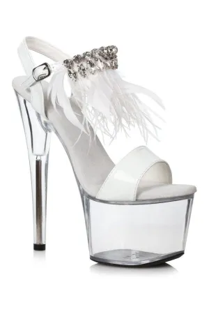 709-ZAHRA Stripper Sandal | White Rhinestones