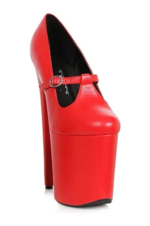 821-ASPH Stripper Pump | Red Faux Leather