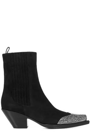 Alexandre Vauthier Embellished Panlled Ankle boots