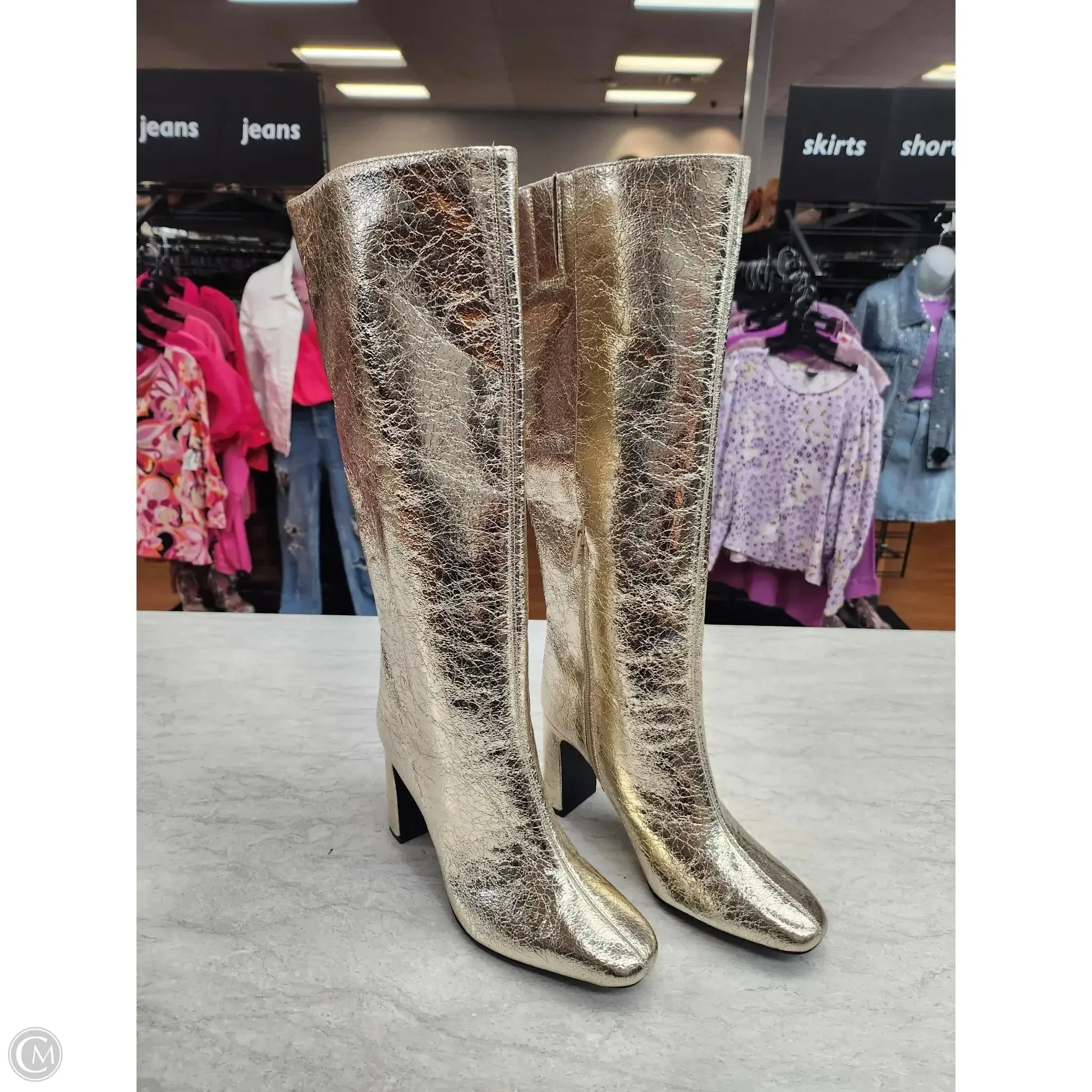 Boots Knee Heels By A New Day In Gold, Size: 6.5