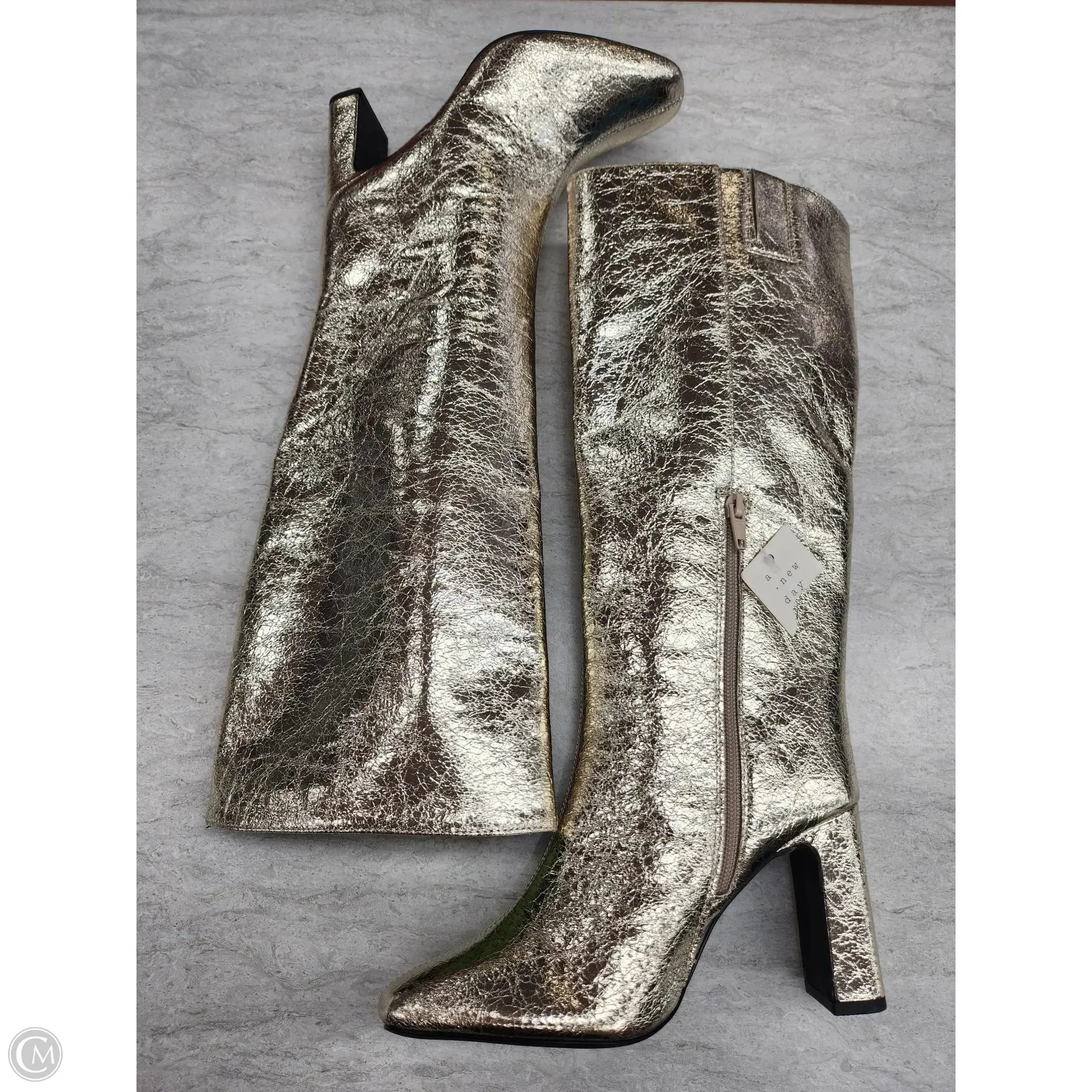 Boots Knee Heels By A New Day In Gold, Size: 6.5