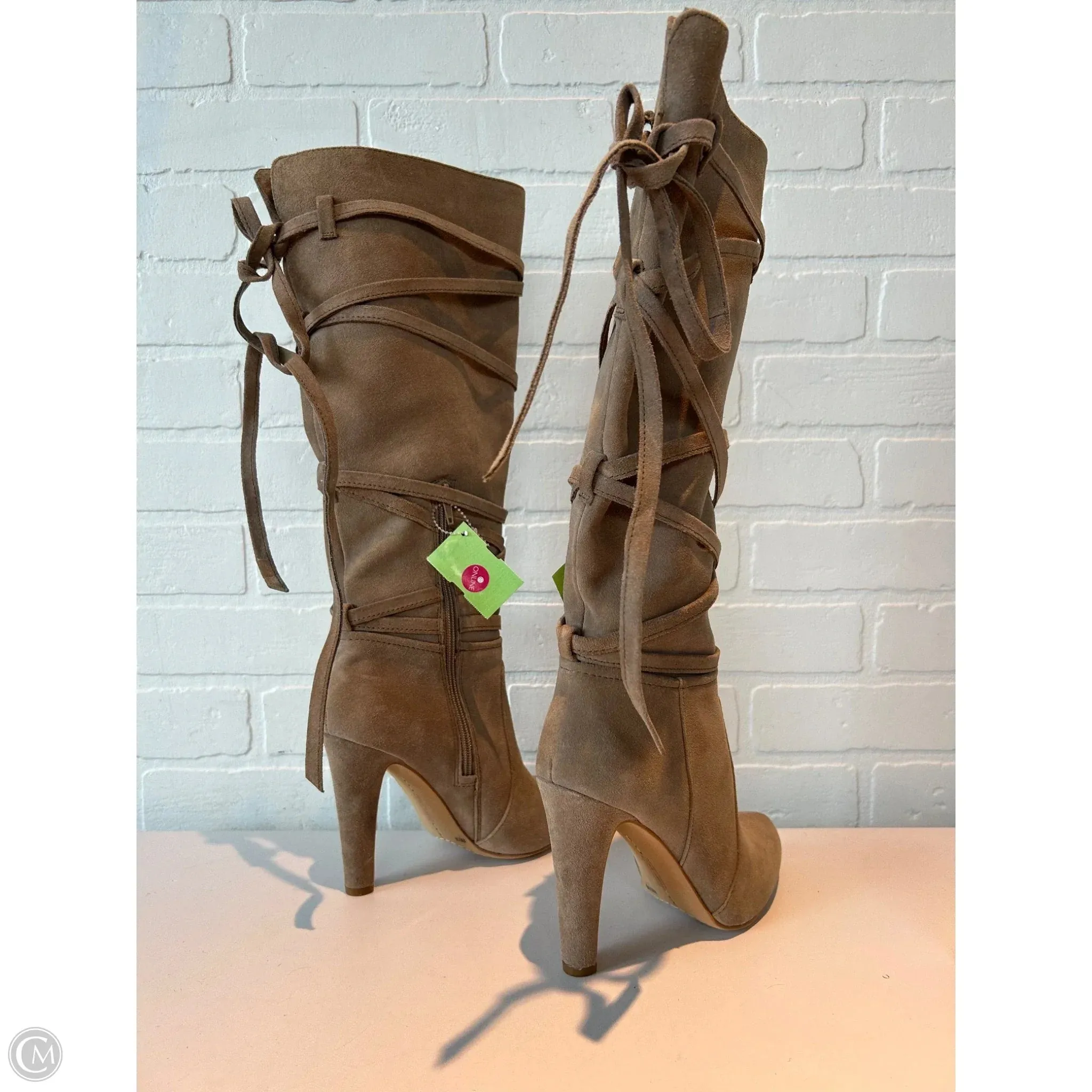 Boots Knee Heels By Vince Camuto In Tan, Size: 8