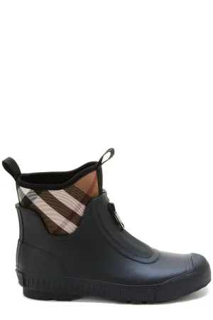 Burberry Check Panelled Slip-On Boots
