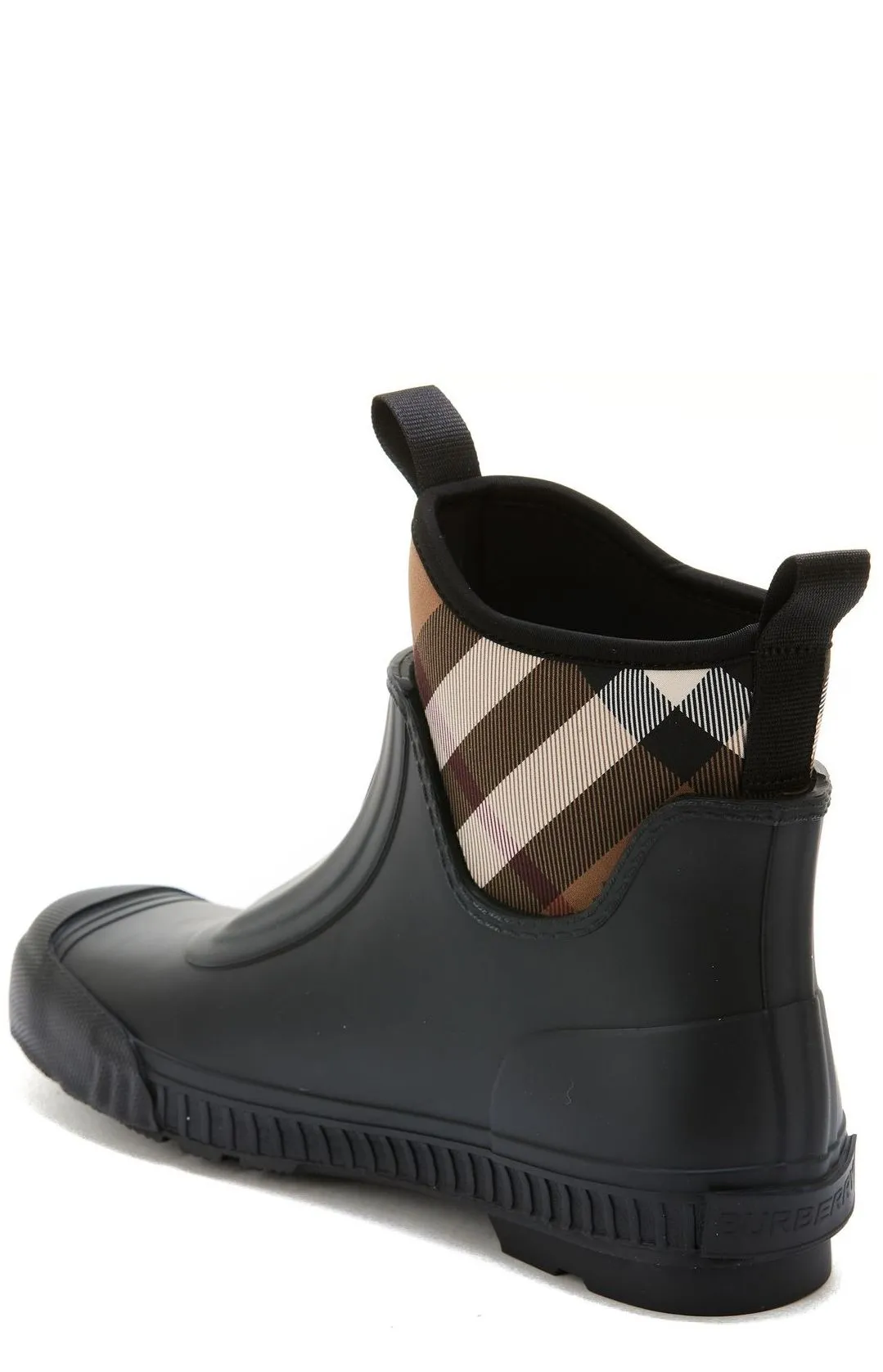 Burberry Check Panelled Slip-On Boots