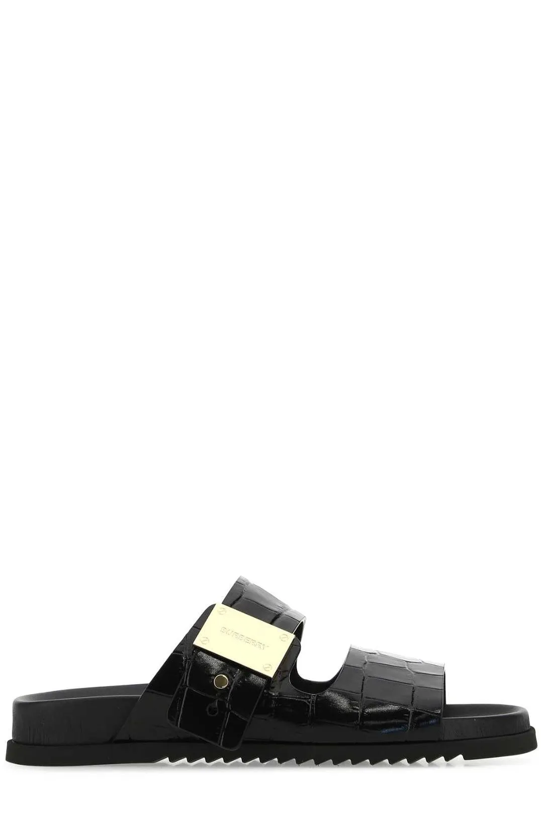 Burberry Logo Plaque Embossed Slides