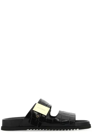 Burberry Logo Plaque Embossed Slides