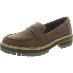 Cara Womens Lugged Sole Leather Loafers