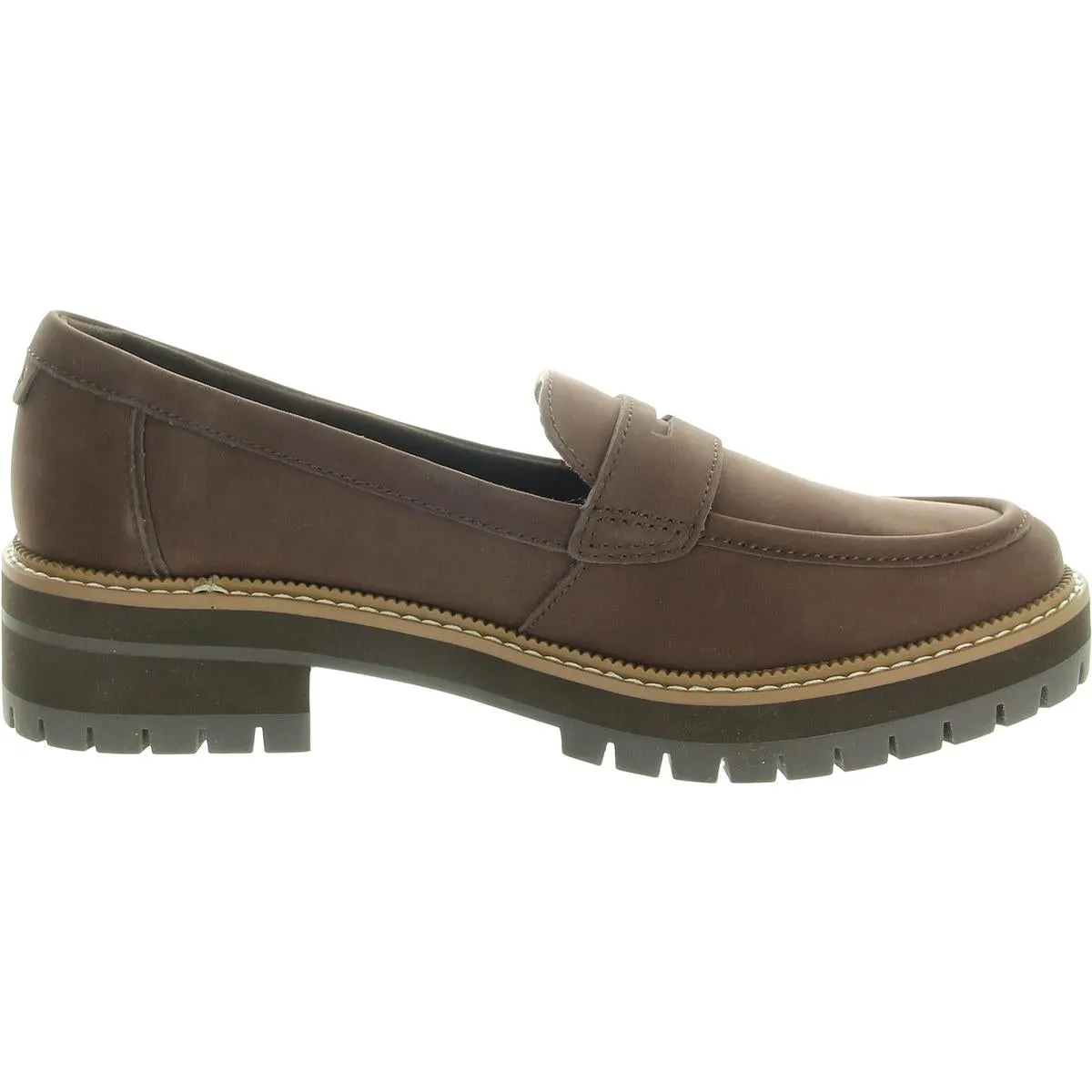 Cara Womens Lugged Sole Leather Loafers