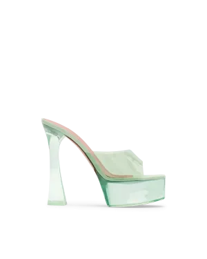 Dalida Glass Emerald Green PVC Platform Sandals