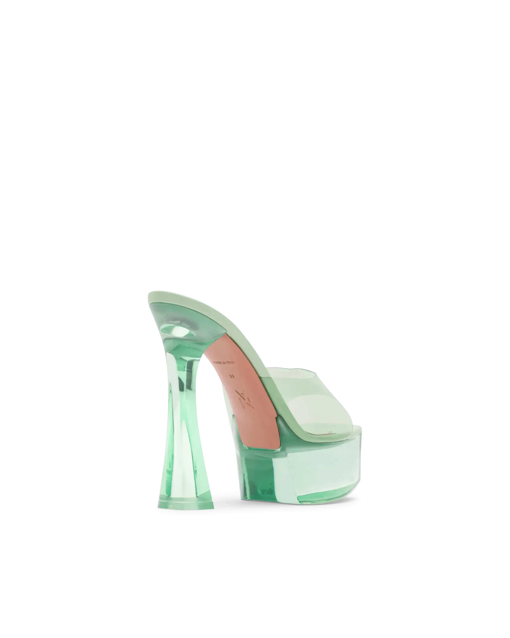 Dalida Glass Emerald Green PVC Platform Sandals