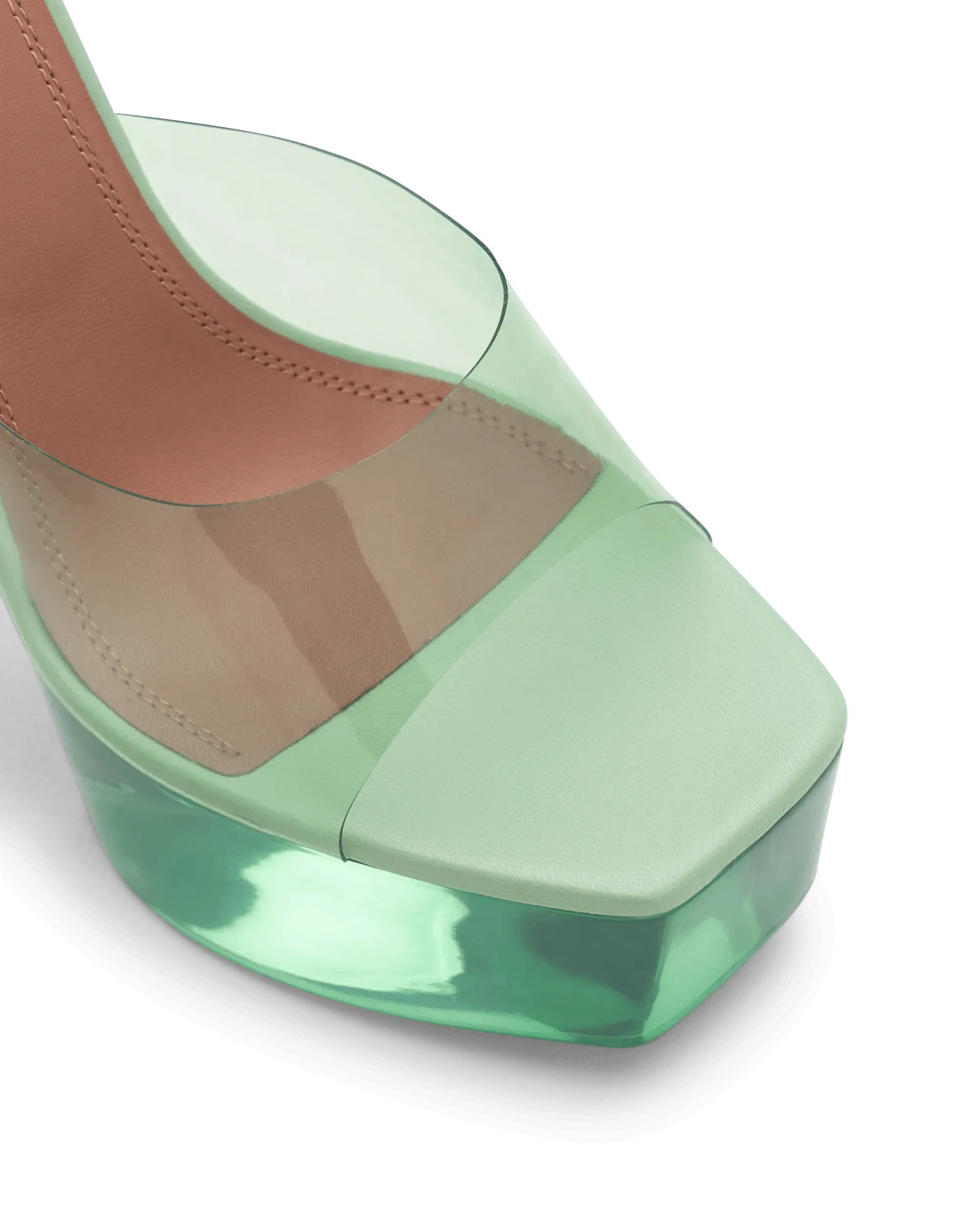 Dalida Glass Emerald Green PVC Platform Sandals