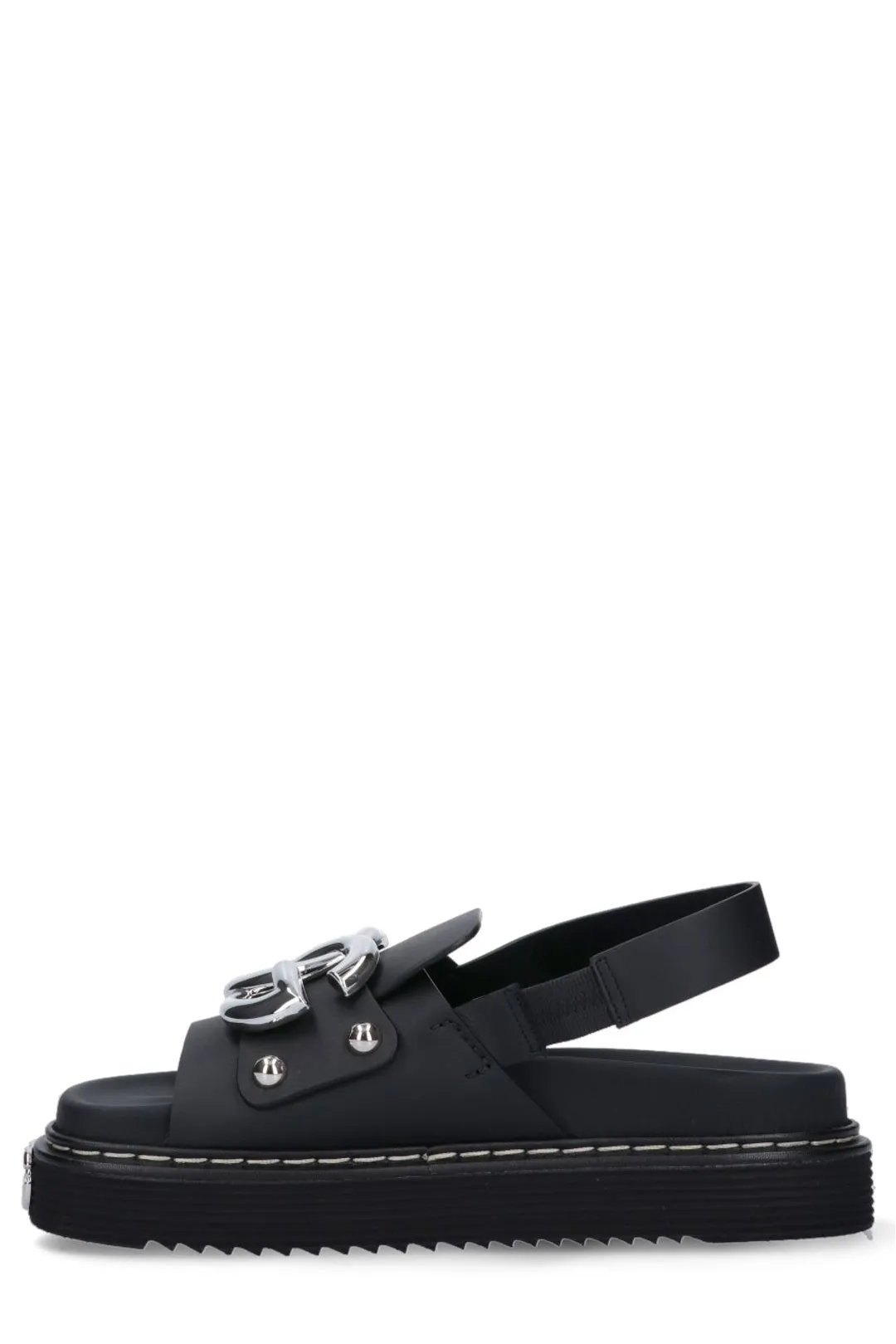 Dolce & Gabbana Logo Plaque Open Toe Slingback Sandals