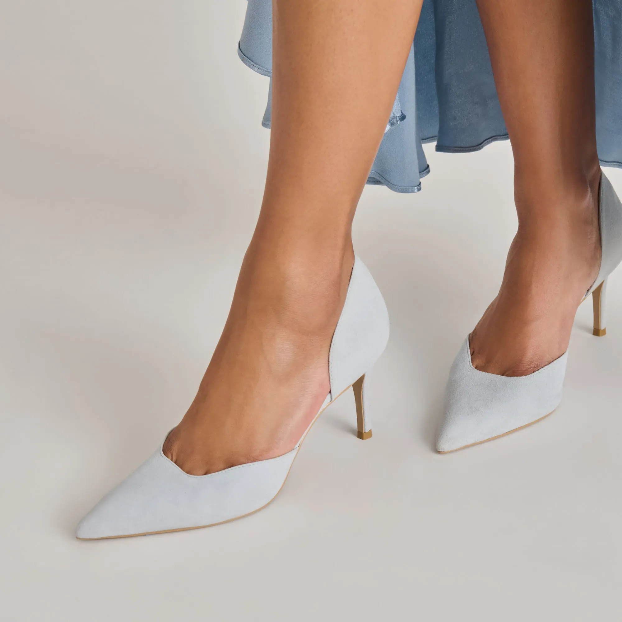 ELOY HEELS LIGHT BLUE SUEDE