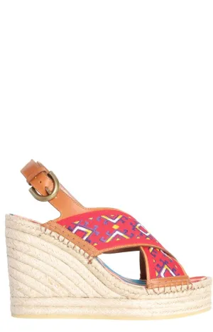 Etro Geometric Patterned Wedge Sandals