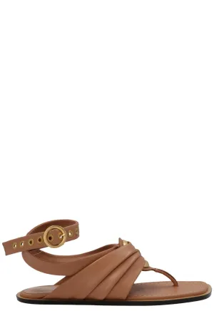 Etro Logo Engraved Eyelet Detailed Sandals