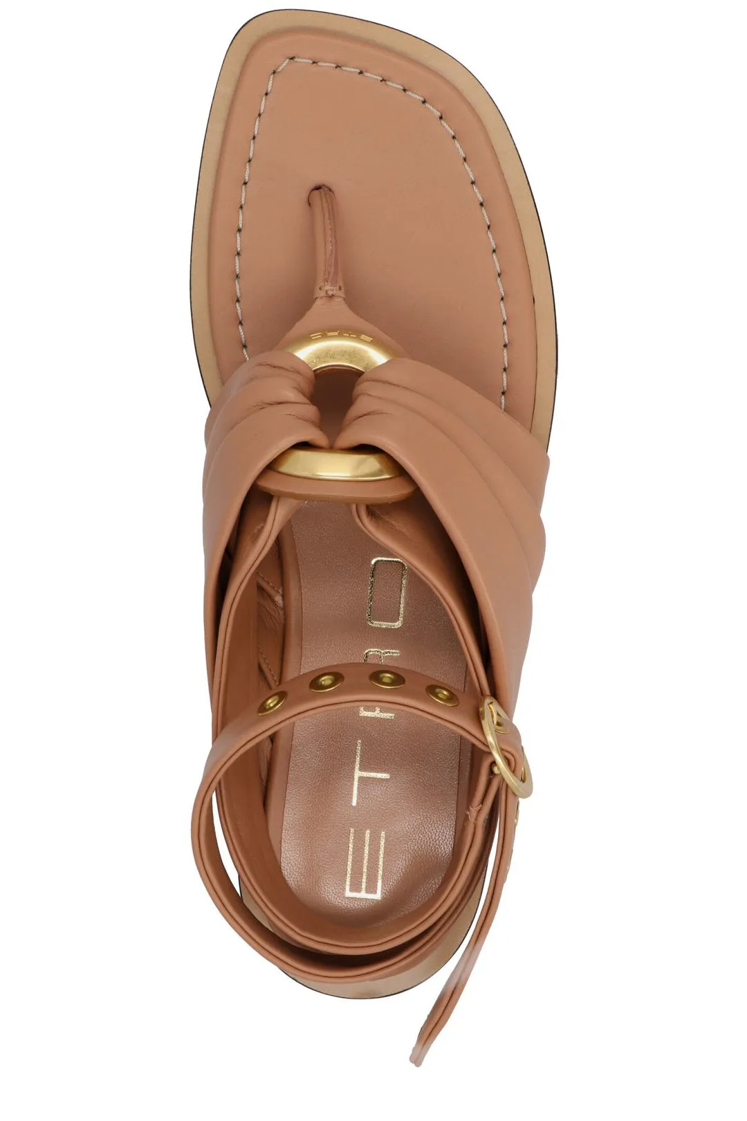 Etro Logo Engraved Eyelet Detailed Sandals