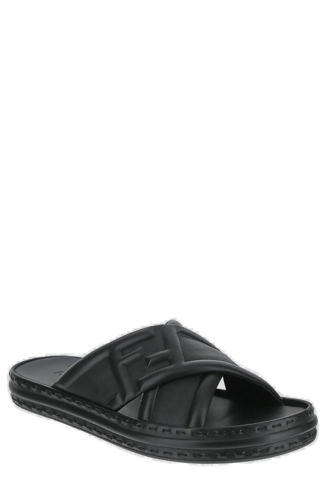 Fendi Logo Embossed Slip-On Sandals