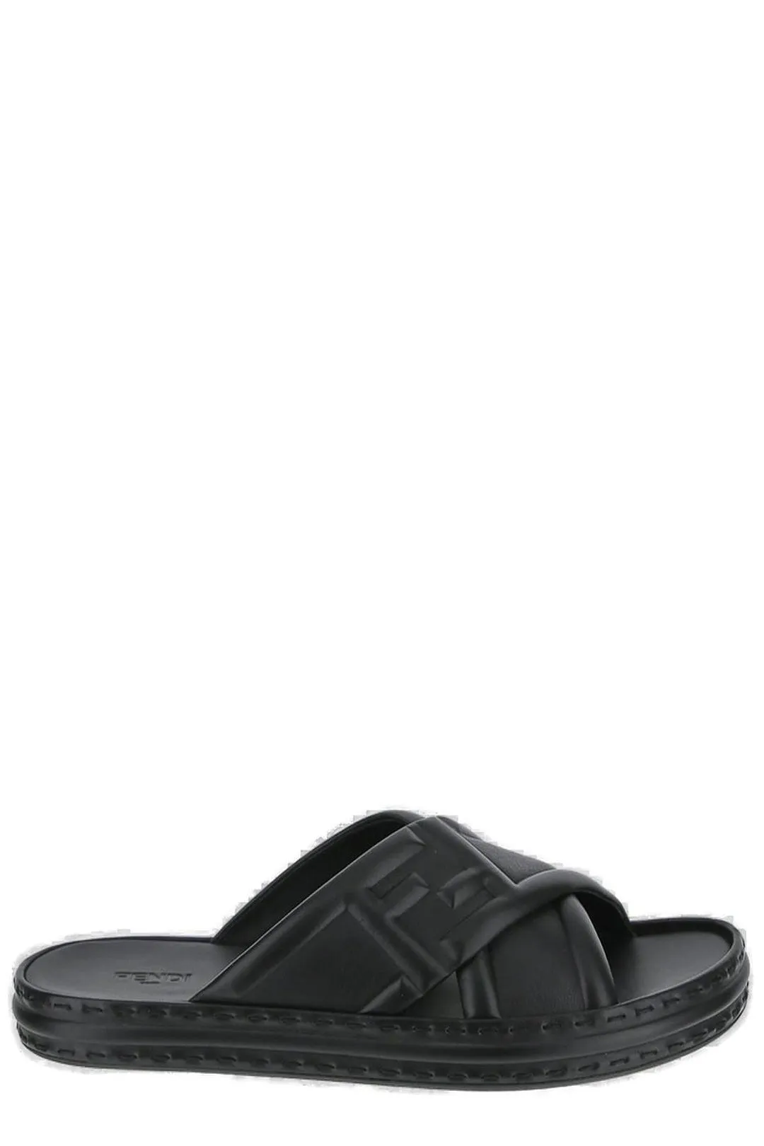 Fendi Logo Embossed Slip-On Sandals