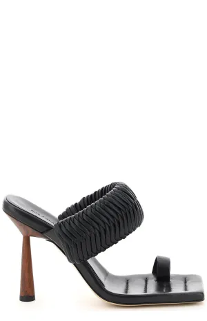 GIA BORGHINI X Rosie Huntington Woven Strapped Mules