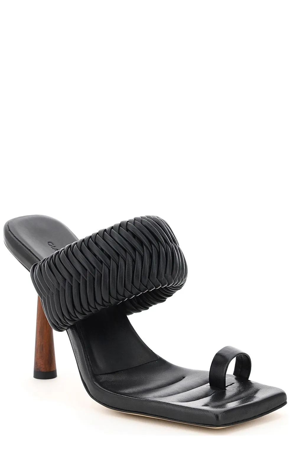GIA BORGHINI X Rosie Huntington Woven Strapped Mules