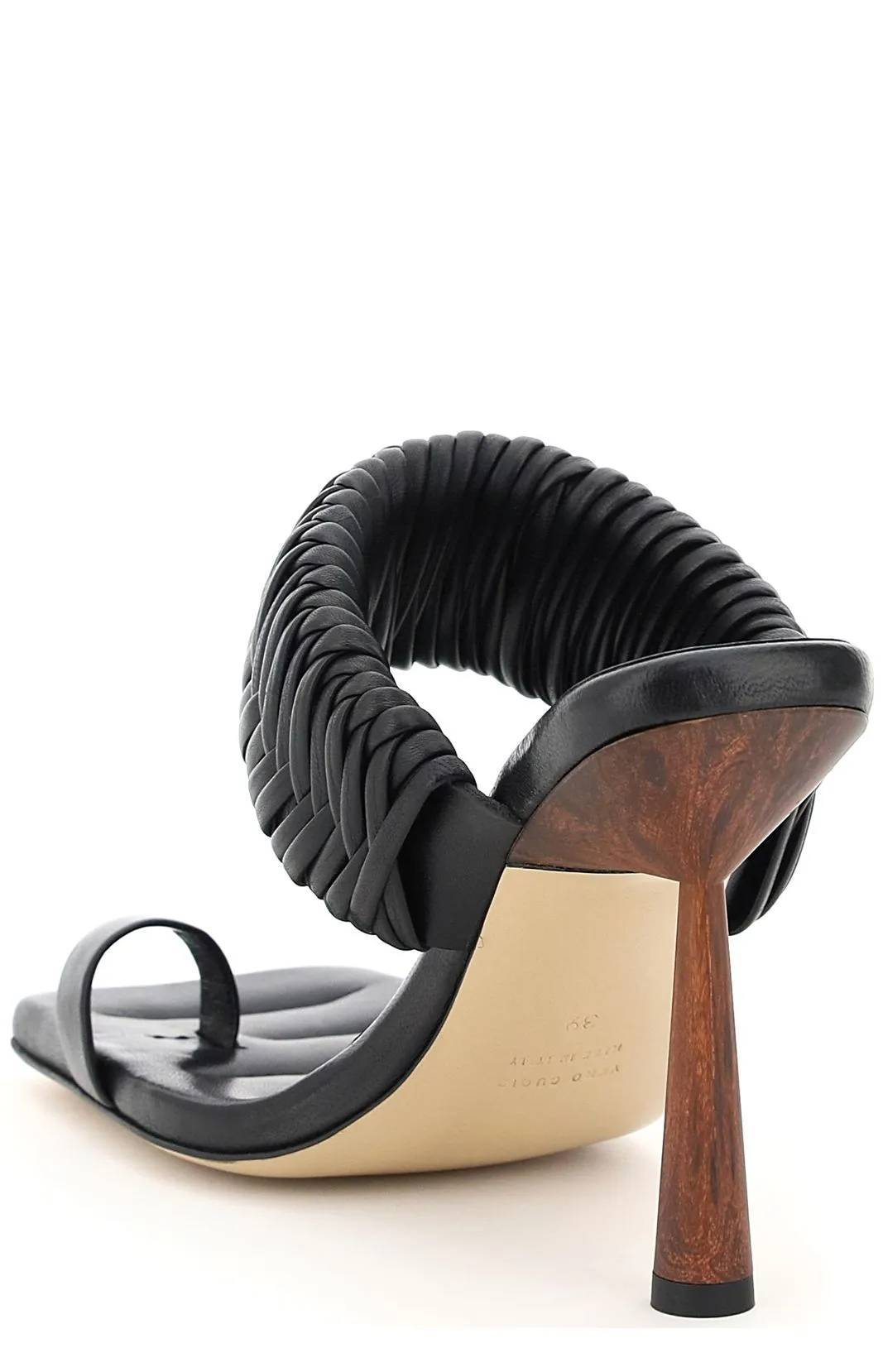 GIA BORGHINI X Rosie Huntington Woven Strapped Mules