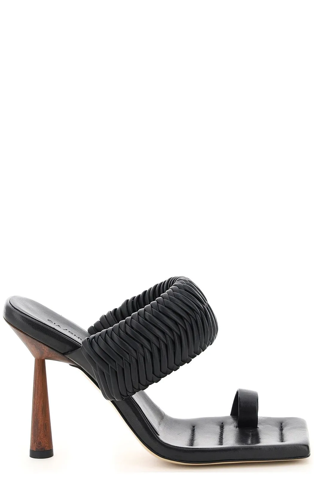 GIA BORGHINI X Rosie Huntington Woven Strapped Mules