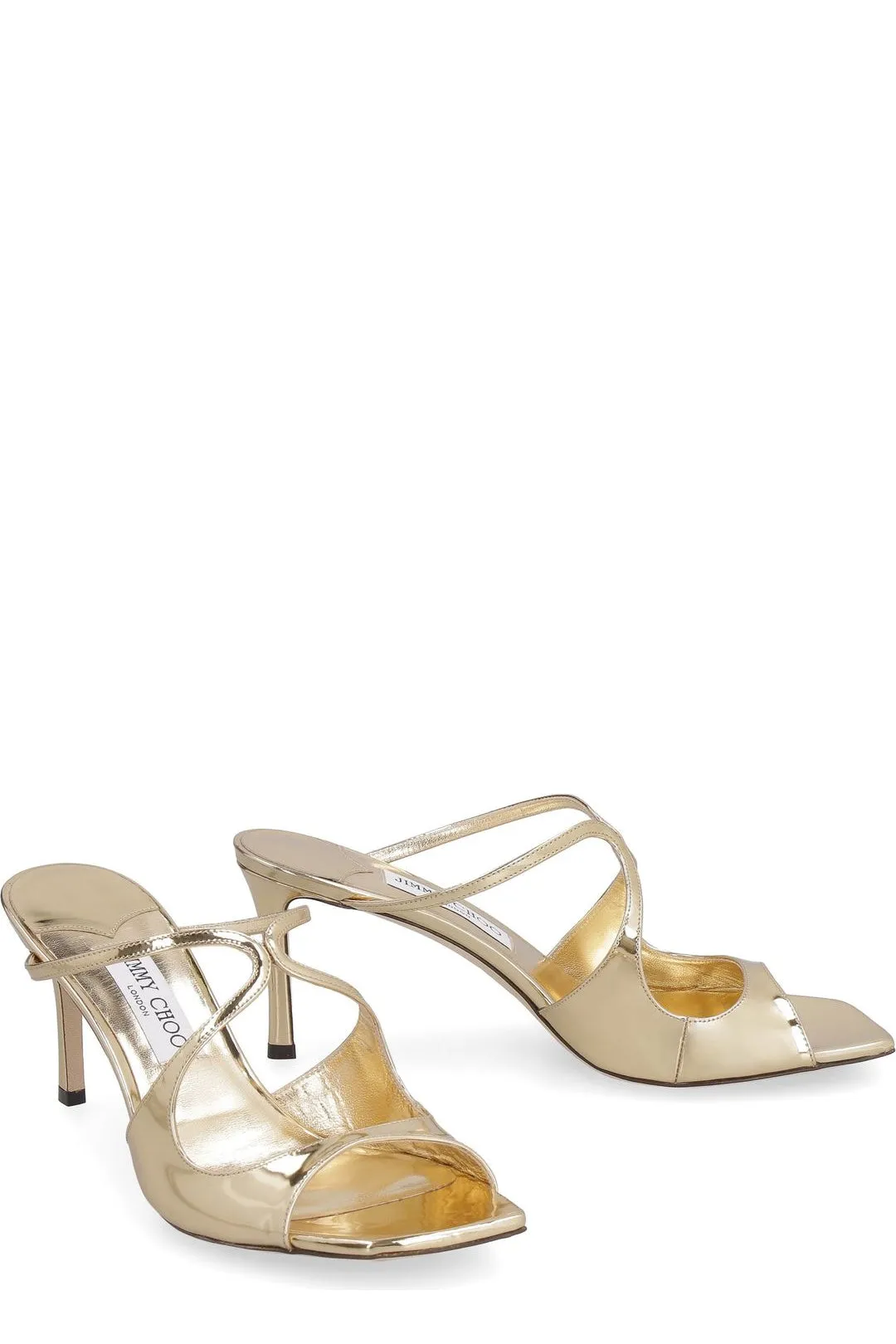 Jimmy Choo Squared Toe Slip-On Sandals