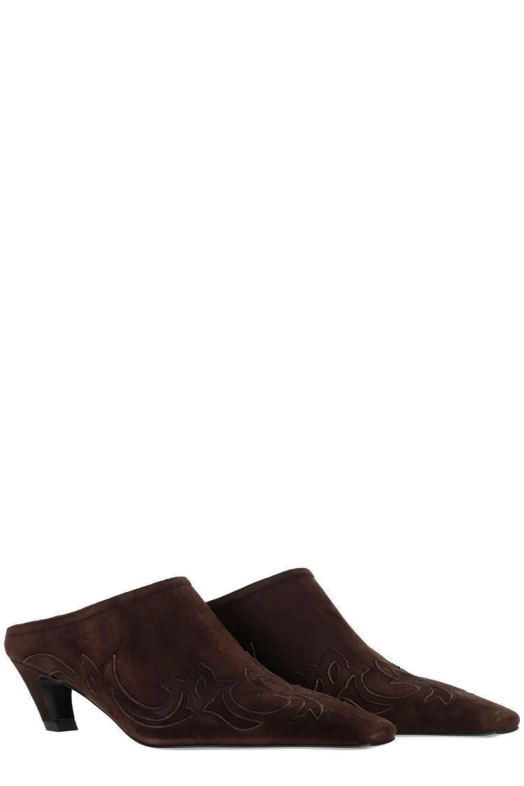Khaite Stitched Detailed Slip-On Mules
