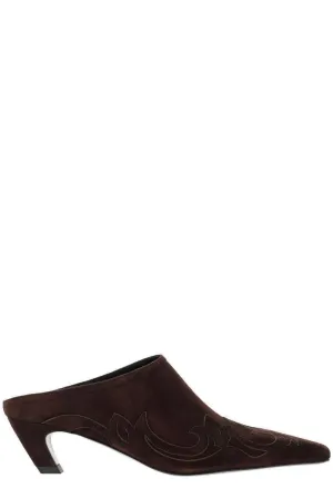 Khaite Stitched Detailed Slip-On Mules
