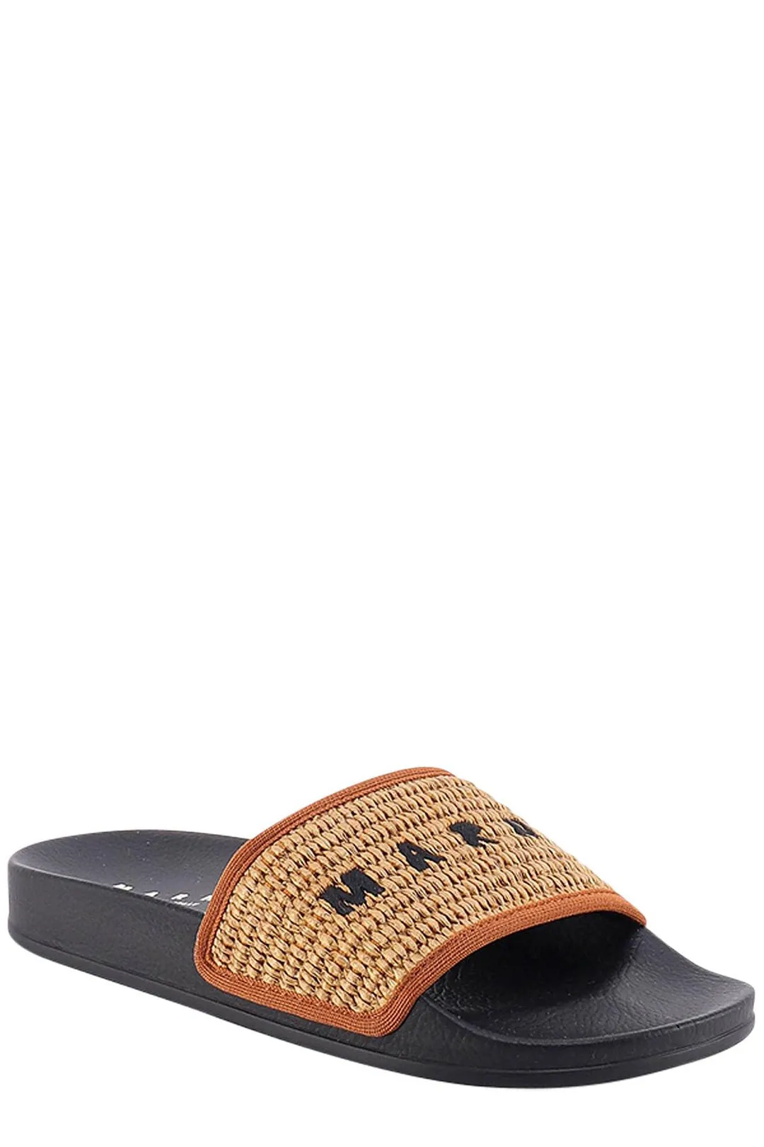 Marni Logo Embroidered Slip-On Slides