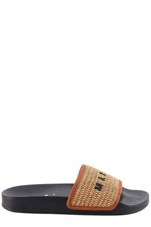 Marni Logo Embroidered Slip-On Slides