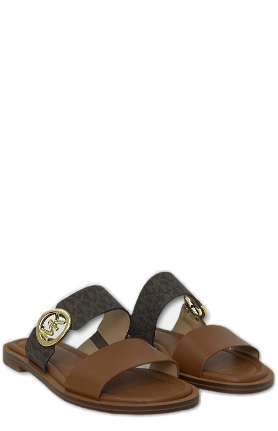 Michael Michael Kors Monogram-Plaque Slip-On Sandals