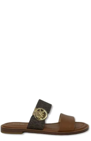 Michael Michael Kors Monogram-Plaque Slip-On Sandals
