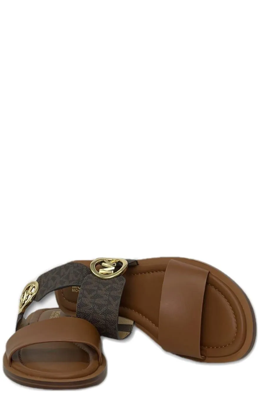 Michael Michael Kors Monogram-Plaque Slip-On Sandals