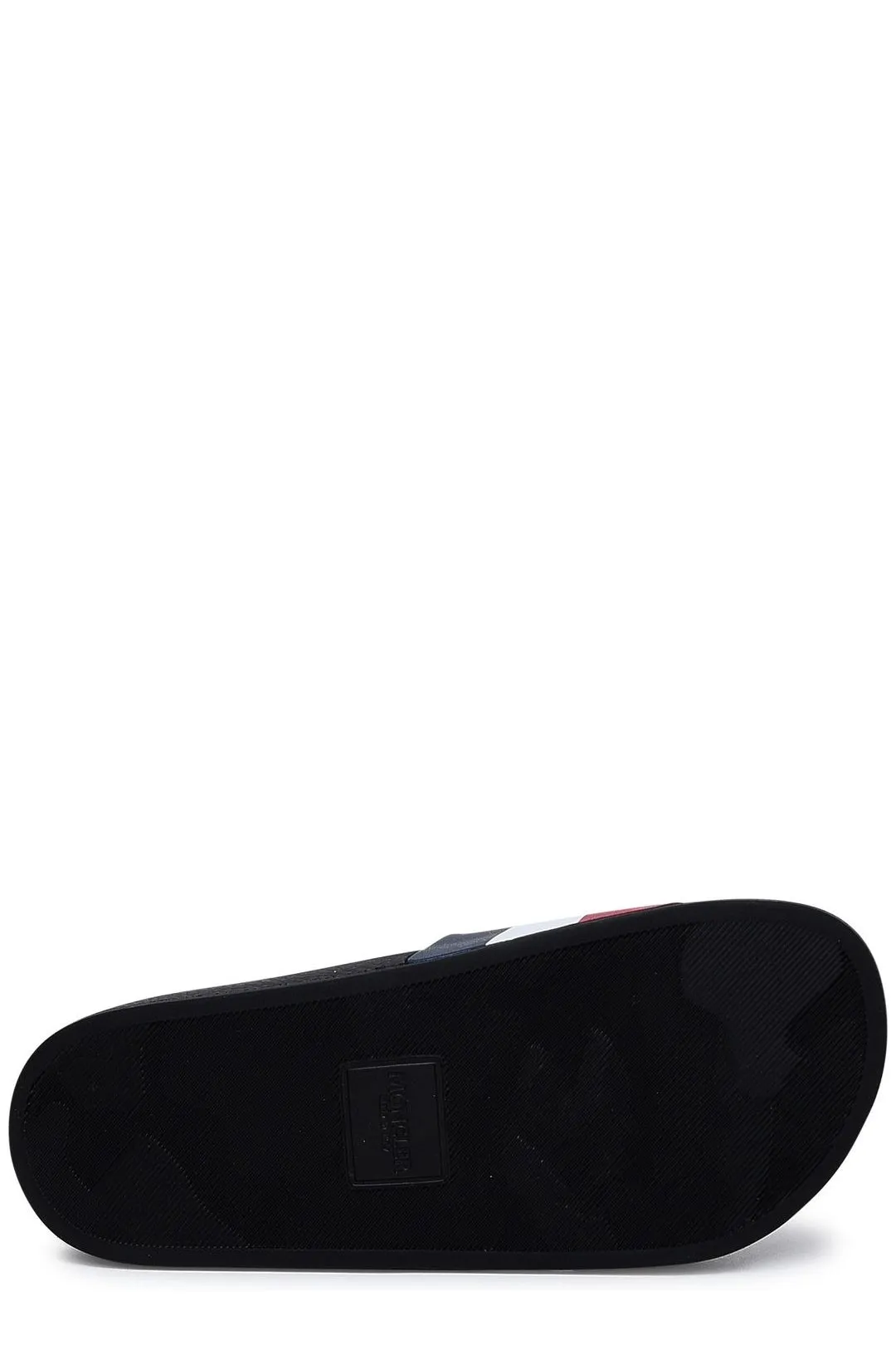Moncler Logo Embossed Striped Slip-On Slides