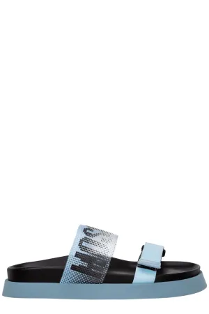 Moschino Logo Mesh-Detail Slip-On Sandals