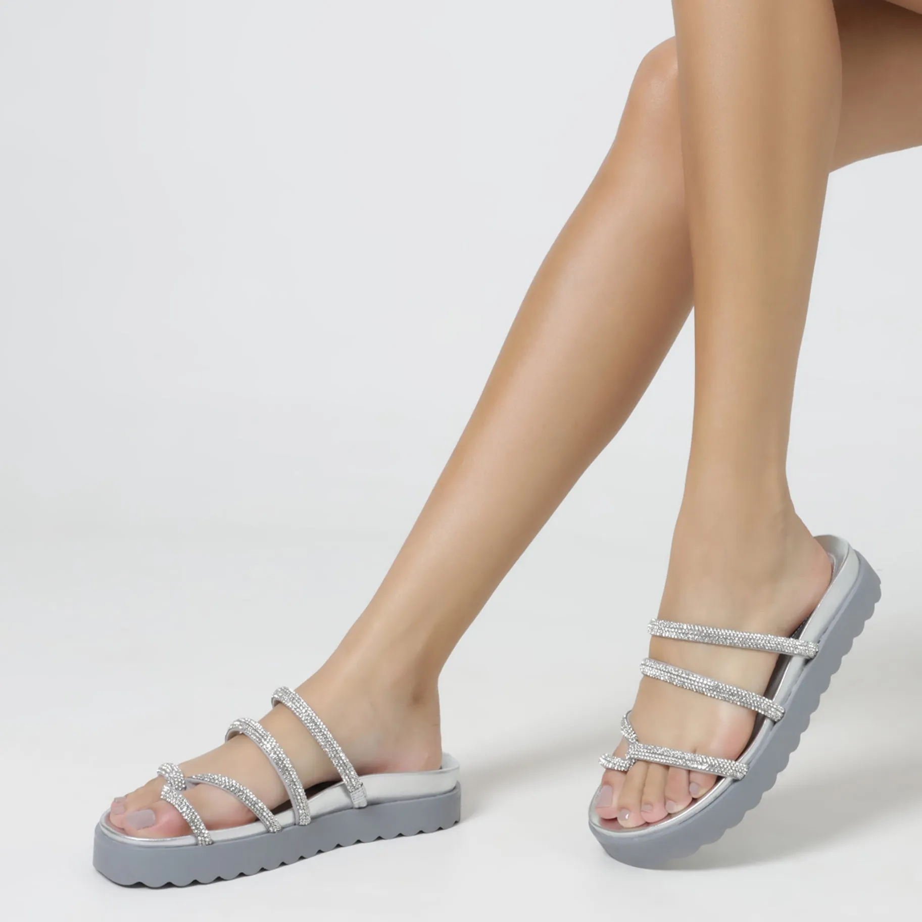 Phoebe Sporty Metallic Nappa Leather Sandal