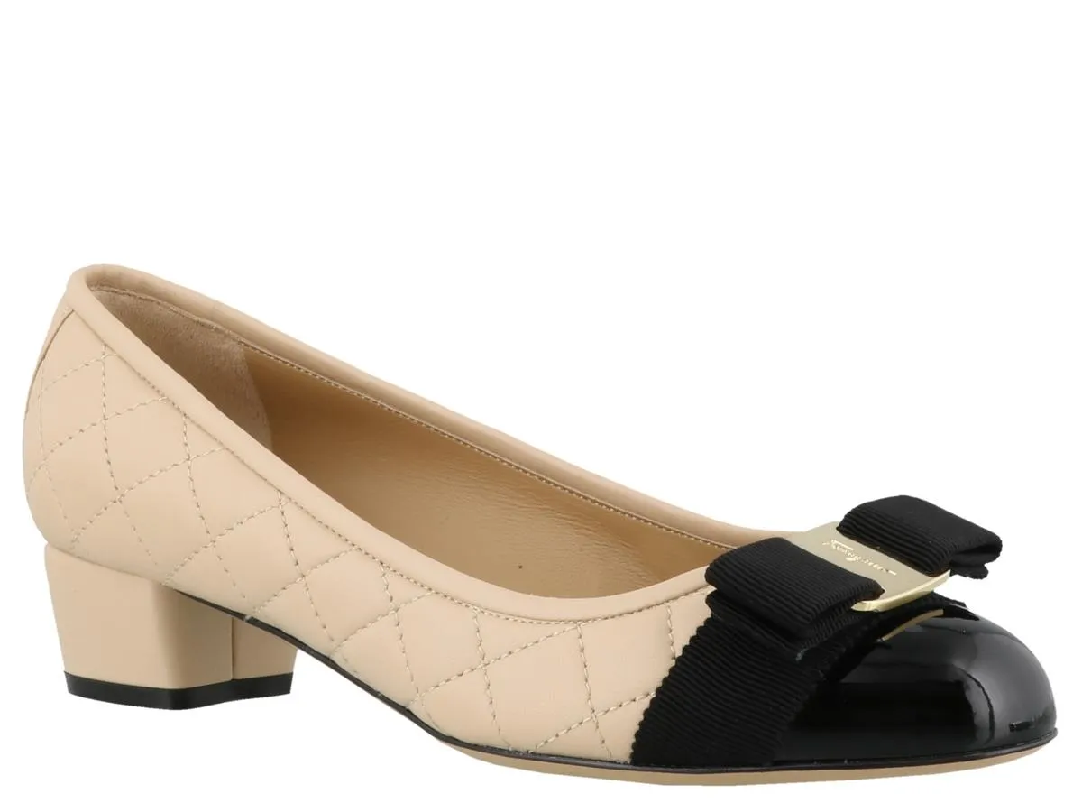 Salvatore Ferragamo Vara Bow Quilted Pumps