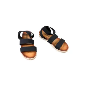 Sandals Flats By Clothes Mentor In Black & Tan, Size: 7