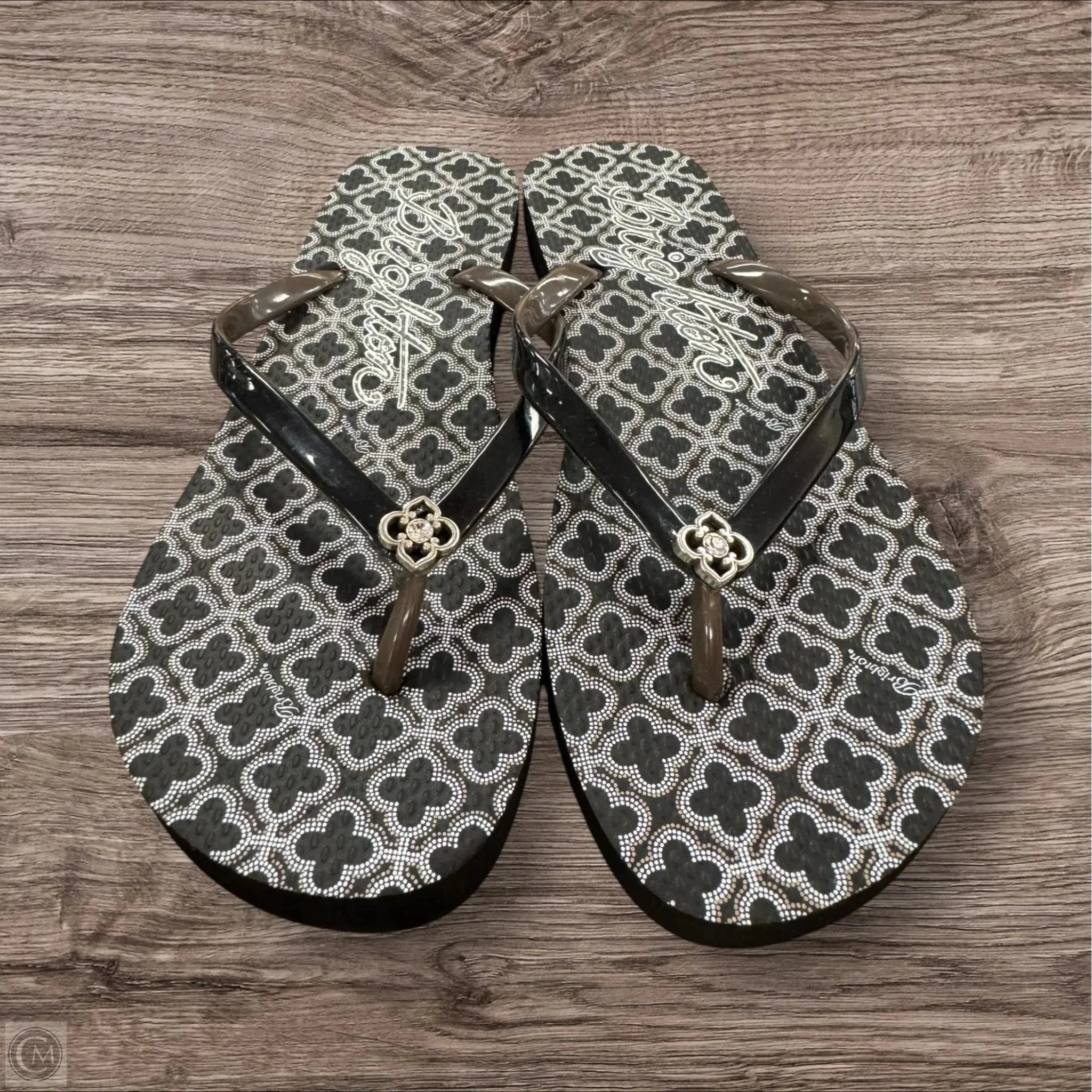 Sandals Flip Flops By Brighton In Black & Brown, Size: 8