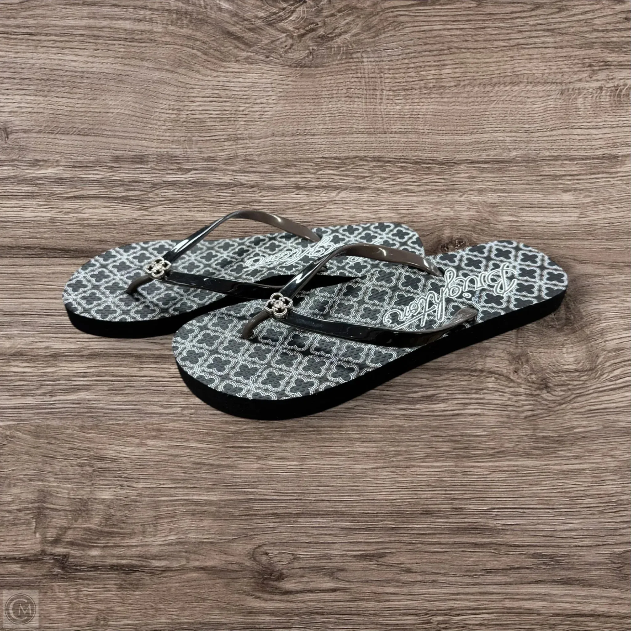 Sandals Flip Flops By Brighton In Black & Brown, Size: 8