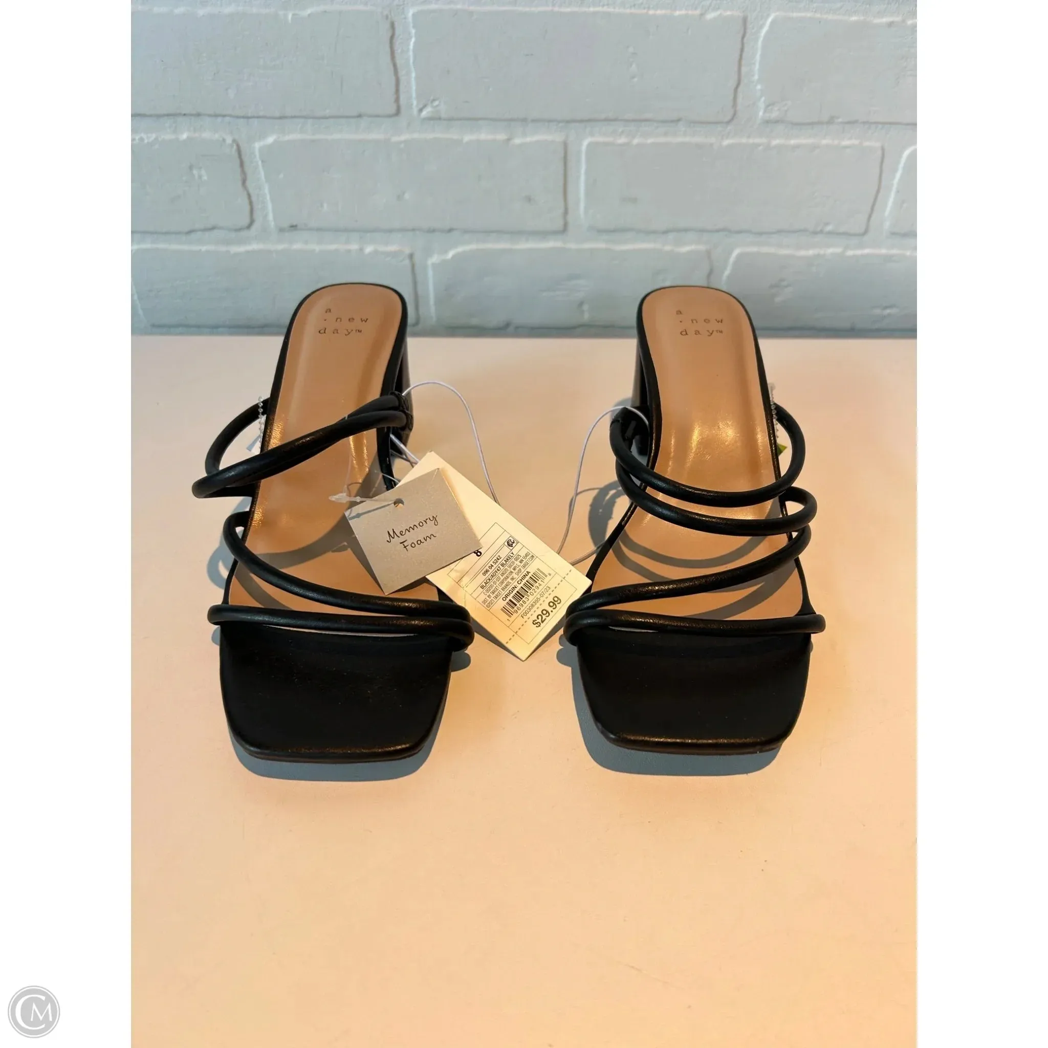 Sandals Heels Kitten By A New Day In Black, Size: 8