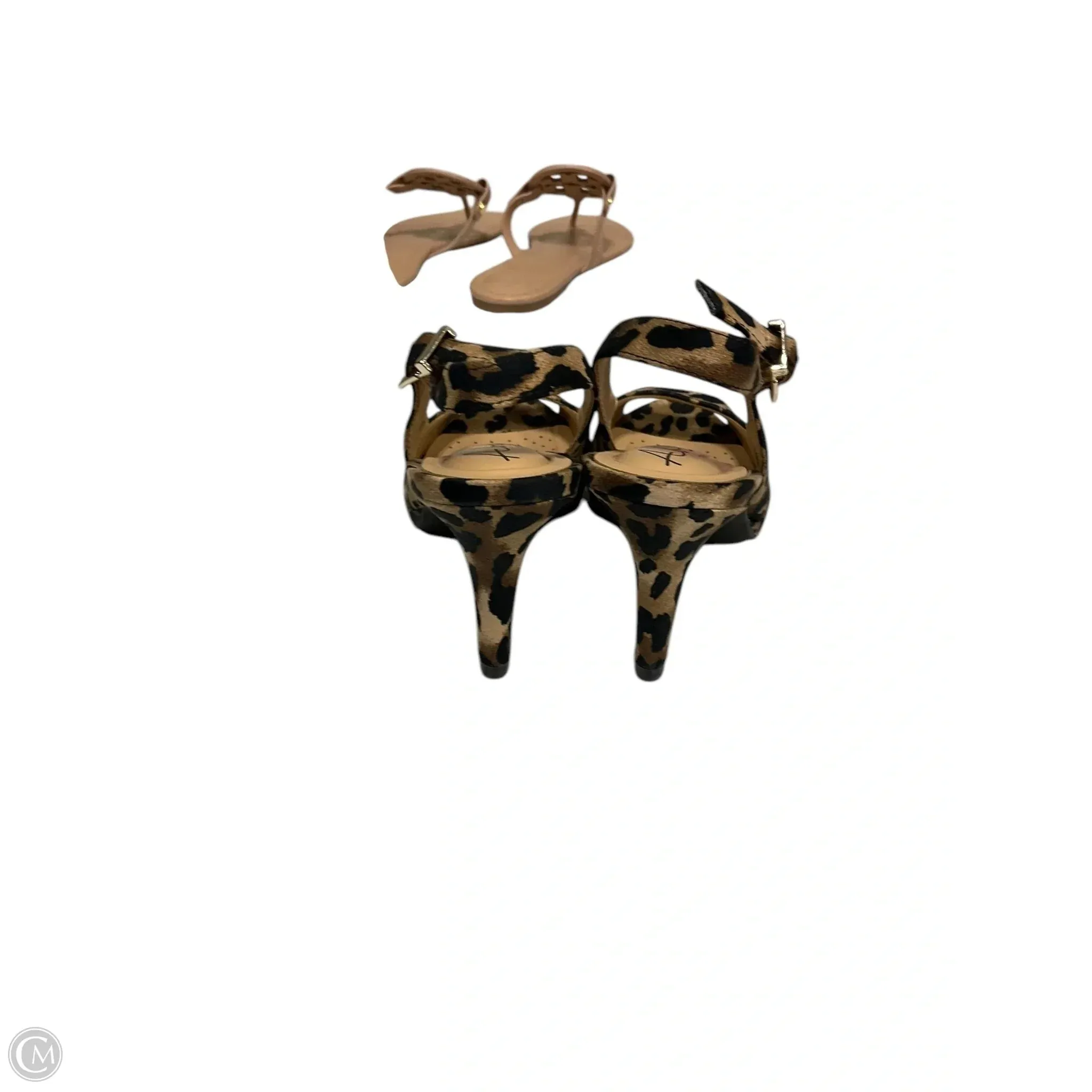 Sandals Heels Kitten By Clothes Mentor In Animal Print, Size: 6