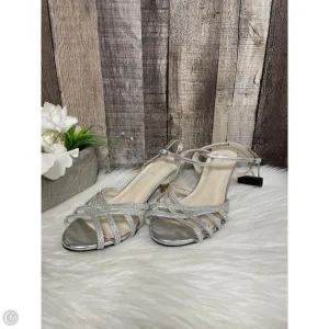 Sandals Heels Kitten By Cme In Silver, Size: 8.5