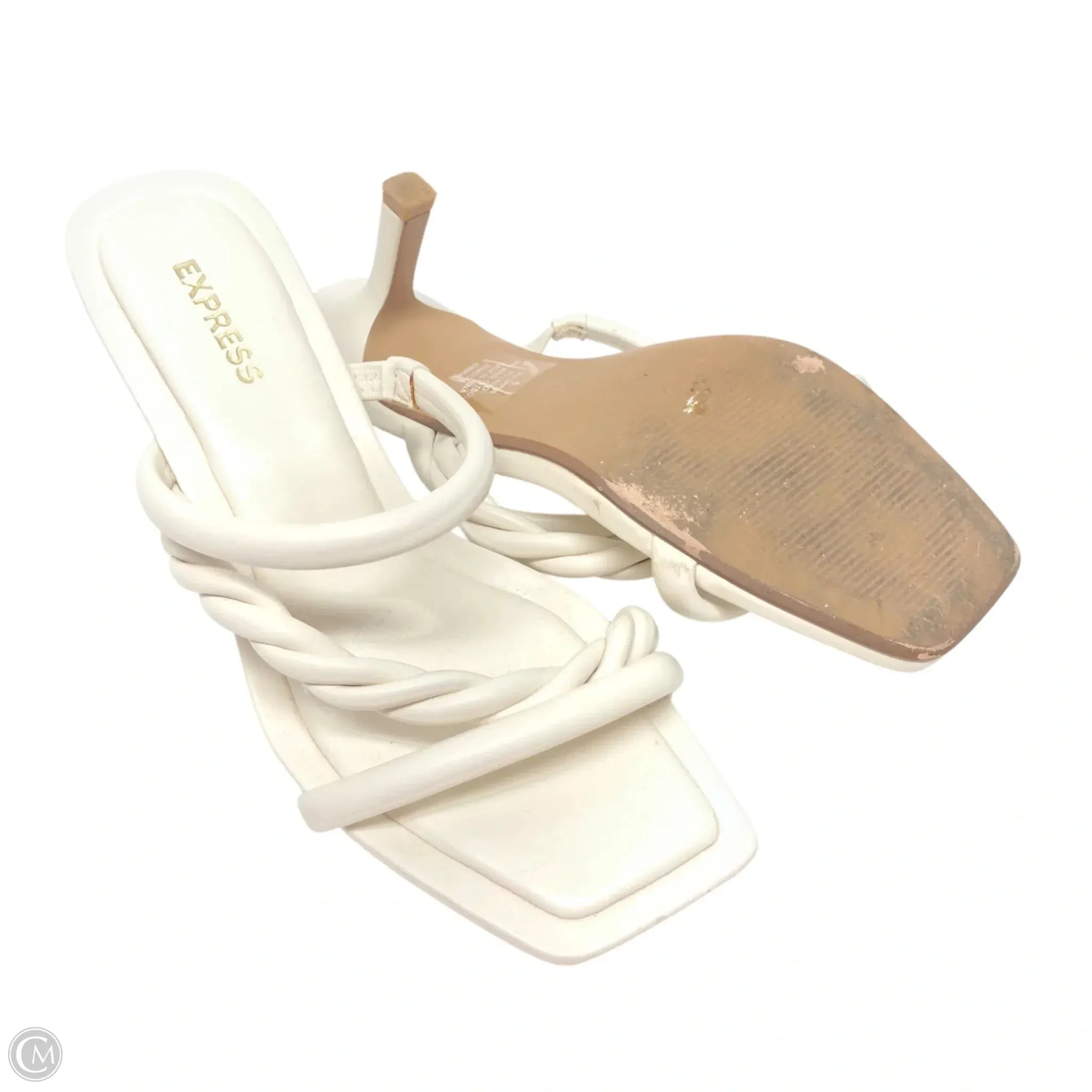 Sandals Heels Kitten By Express In Cream, Size: 6