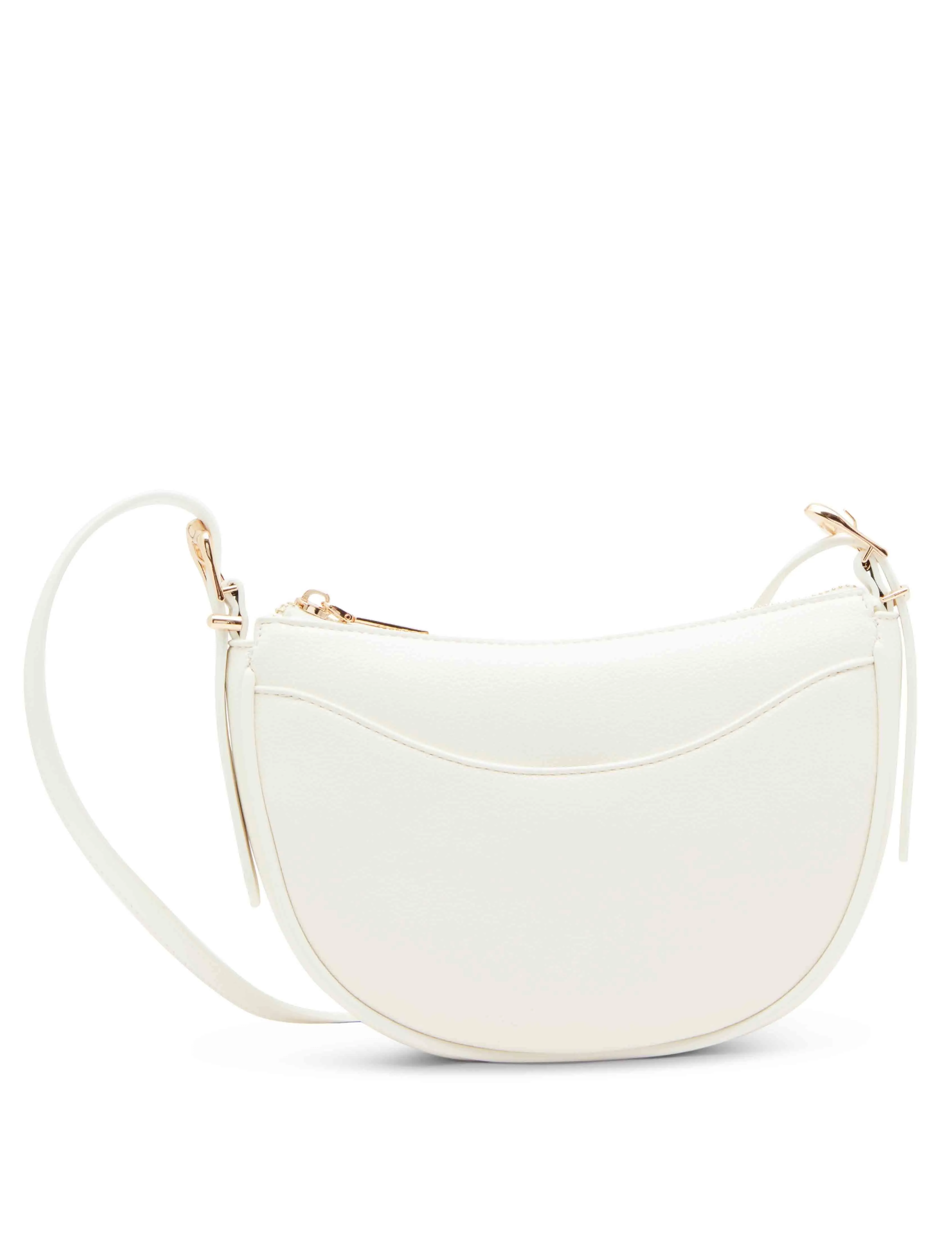 Sculpted buckle half moon crossbody