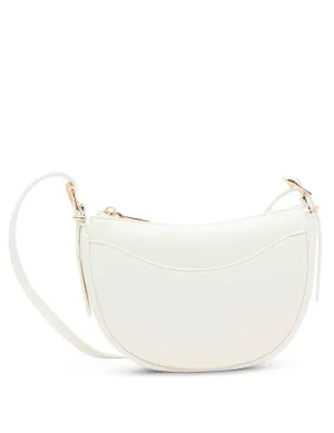 Sculpted buckle half moon crossbody