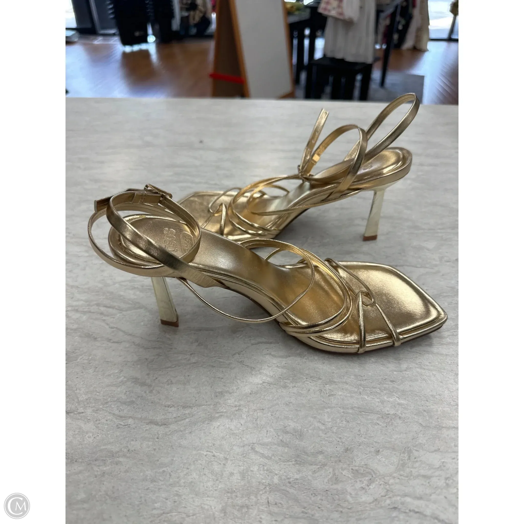 Shoes Heels Kitten By Asos In Gold, Size: 6.5