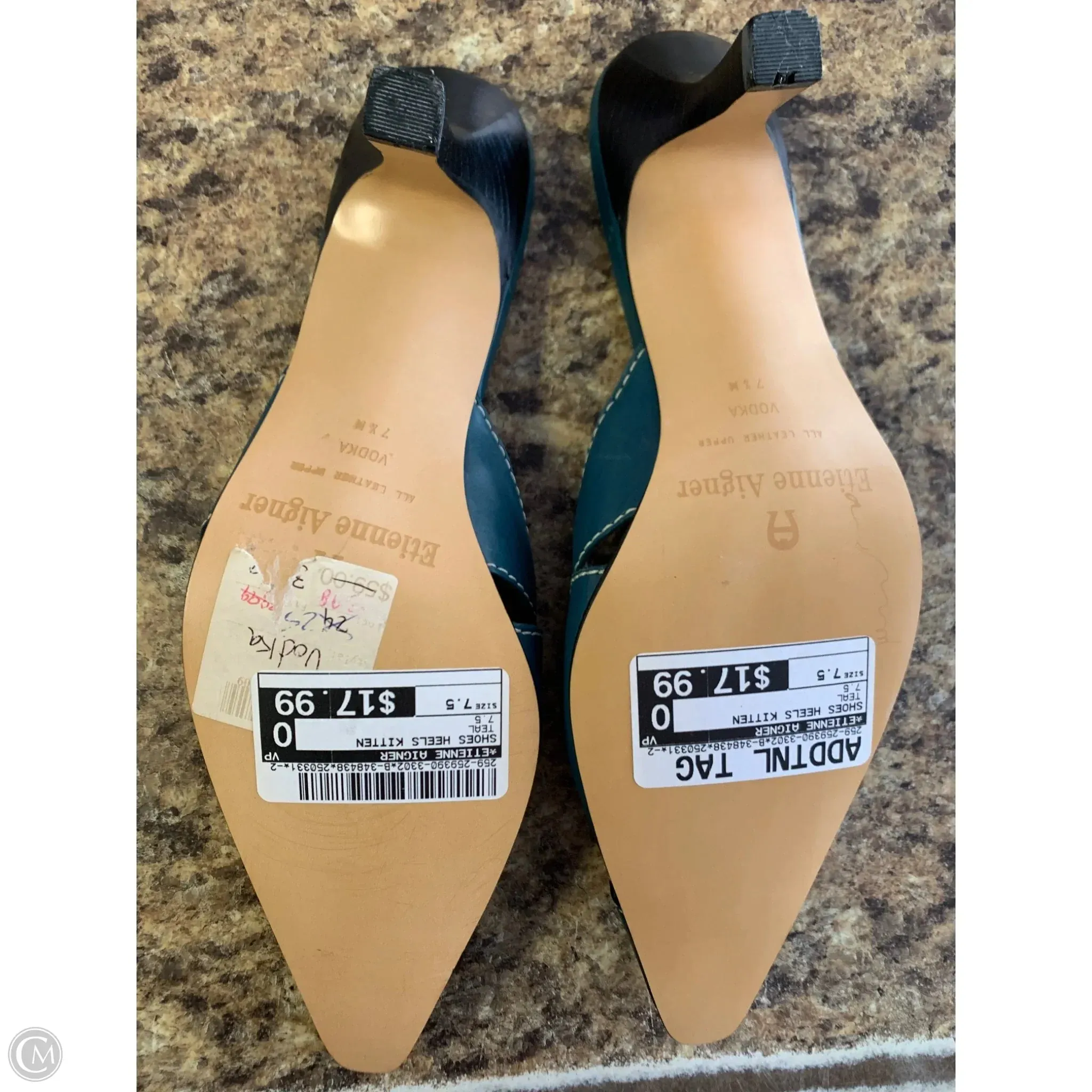 Shoes Heels Kitten By Etienne Aigner In Teal, Size: 7.5